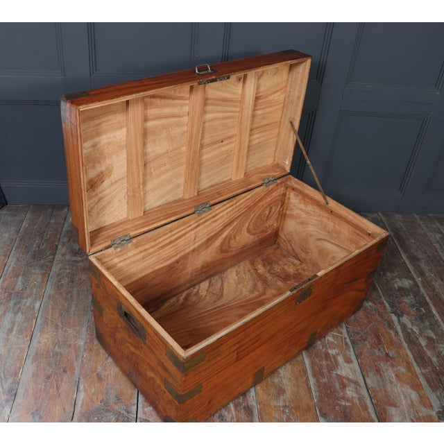 Antique Camphor Wood Military Campaign Chest, 1880 For Sale - Image 11 of 15