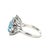 14k Gold 4 Carat Emerald Cut Aquamarine & Natural Diamond Ring, Size 7 For Sale - Image 4 of 9