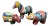 For your consideration, Colorful Rainbow Animal Collection Set of four (4), Ceramic-pottery with a Colorful glazed finish,...