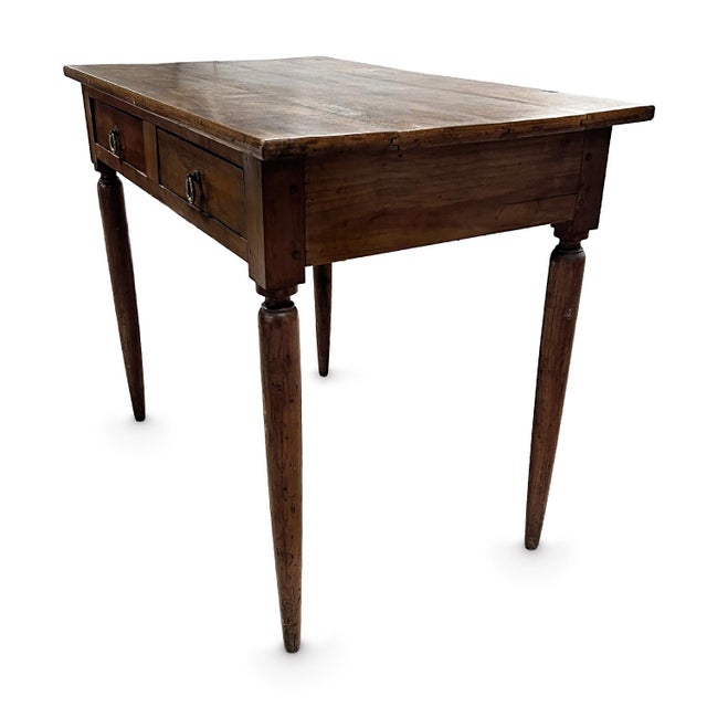 Antique French side table with two drawers. Perfect in a living room or as a nightstand.