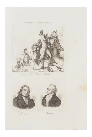 Unknown - Costumes and Portraits - Original Lithograph - 19th Century