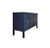 Contemporary Matthew Izzo Home 4 Door Linen Covered Navy and Brass Buffet For Sale - Image 3 of 5