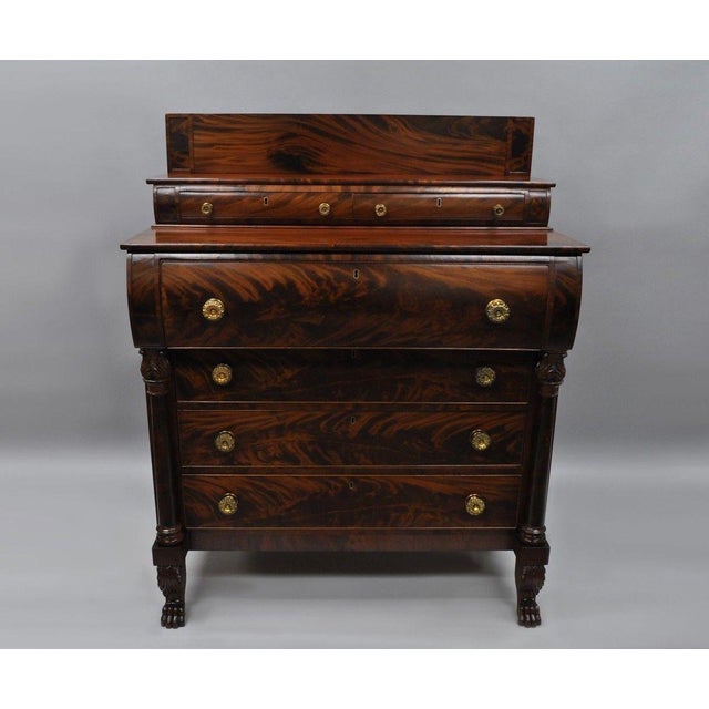 Antique American Empire Crotch Mahogany Chest Of Drawers Chairish