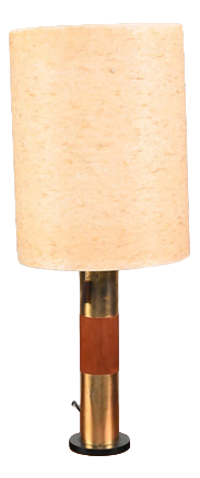 Table Lamp with Teak and Brass