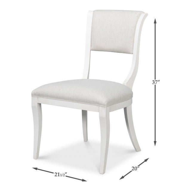 Klismos Dining Chairs in White with Cream Seats, Sets of 2 For Sale - Image 11 of 11
