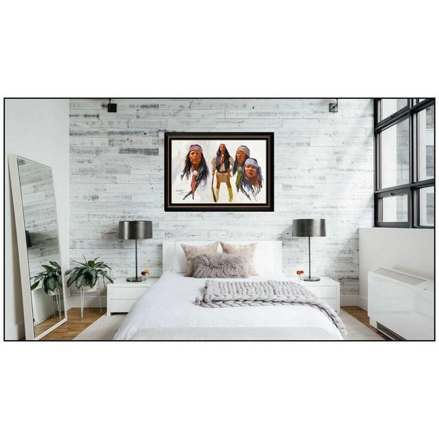 Message us to inquire about custom framing options! (Included for free with every purchase) The artwork here, "Apache...