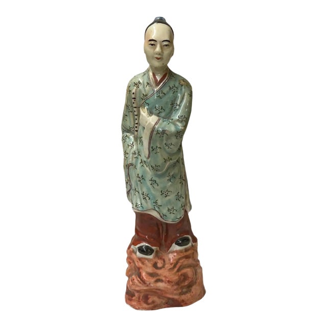 Vintage Oriental Ancient Style Dressing Ceramic Man Art Figurine Ws4419 For Sale