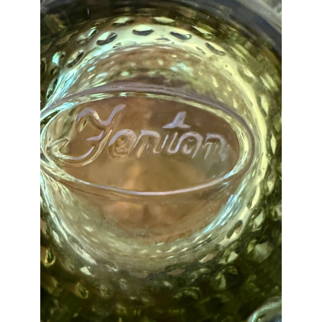 Fenton Art Glass Company Late 20th Century Fenton Green Hobnail Rose Ruffled Vase For Sale - Image 4 of 8