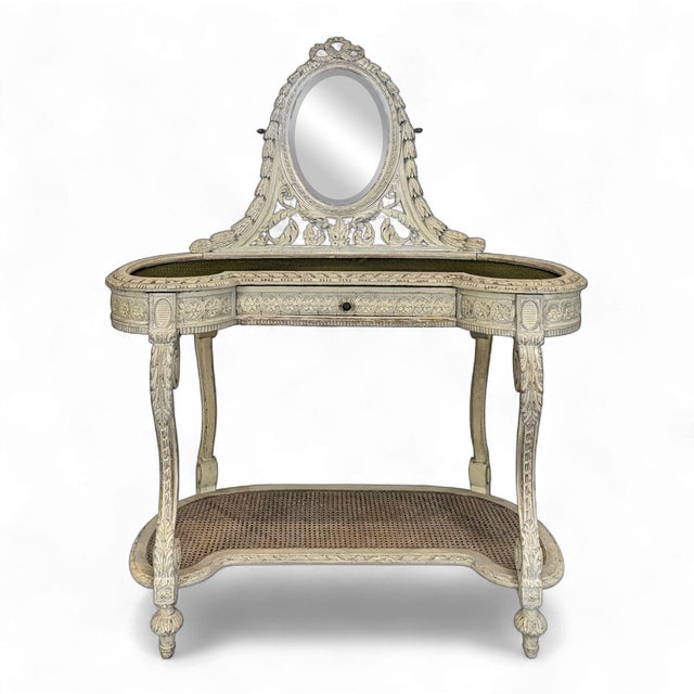 Louis XVI Style Painted Dressing Table For Sale - Image 11 of 11