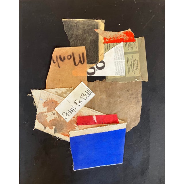 Black 1950-60’s "Darling Be Bold" Mixed Media Collage, Framed For Sale - Image 8 of 8