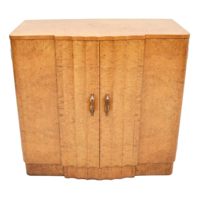 Art Deco Burr Walnut Cabinet from Harry and Lou Epstein, 1930s For Sale
