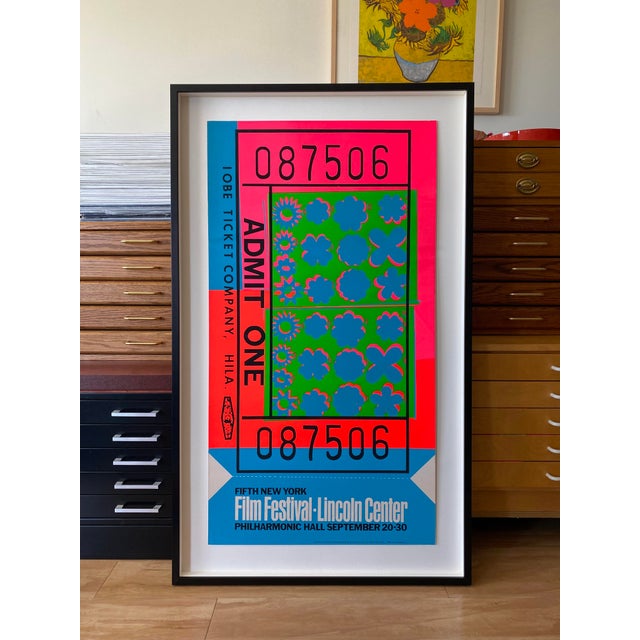 Andy Warhol Vintage 1967 Mid Century Modern Silkscreen Print " Fifth New York Film Festival " Framed Extra Large Iconic Pop Art Poster For Sale - Image 18 of 18