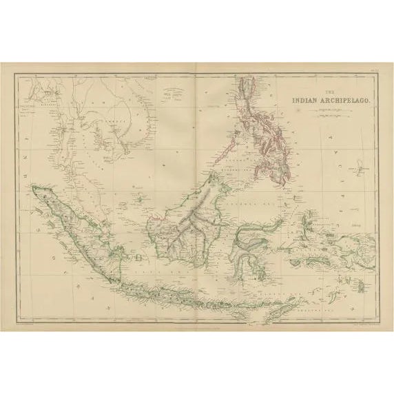 Antique Map of the East Indies by W. G. Blackie, 1859 For Sale