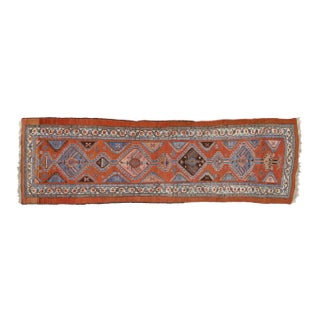 Antique Persian Kurdish Hallway Runner - 04'00 X 13'07 For Sale