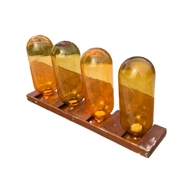 Mid-Century Modern Mid Century Modern Dansk Inverted Apothecary Pill Jars Storage Spice Japan Holder For Sale - Image 3 of 11