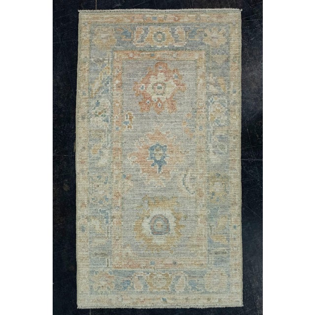 Blue Turkish Oushak Rug 1'9" x 3'3" #17324 For Sale - Image 8 of 8