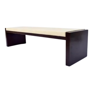 Contemporary Hardwood Leather Bench by Bright Chair
