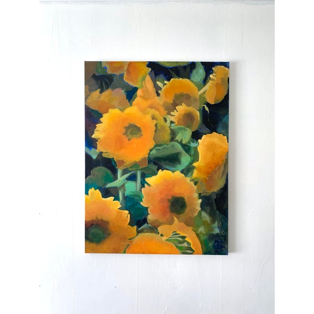 "Sunflower Field 1" Original Oil Painting on Canvas by Neicy Frey For Sale - Image 6 of 6