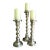 Quality Set of 3 Cast Aluminum Weighted Barley Twist Pillar Candle Holders For Sale