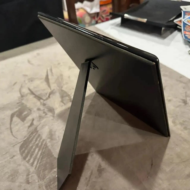 1990s Modern Black Lacquered Wood Italian Picture Frame by Bussolari For Sale - Image 13 of 16