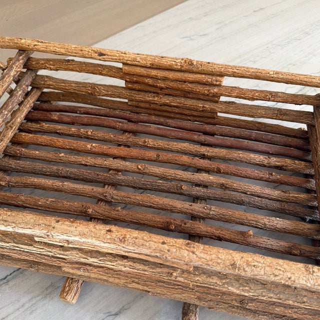 Vintage Rustic Adirondack Style Tray Crafted From Natural Bark on Twigs For Sale - Image 11 of 11