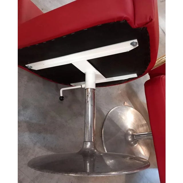 Vintage Red Armchairs, Set of 4 For Sale - Image 4 of 8