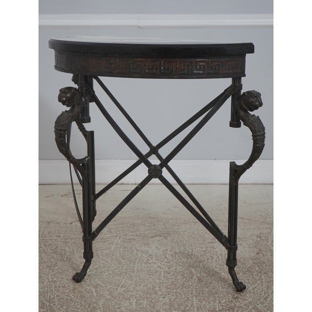 Age: Approx: 20 Years Old Details: Greek Key Design Skirt High Quality Construction Tessalted Marble Top Lion Head...