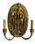 Gothic Antique Brass Wall Sconces With Embossed Knights and Fleur De Lis - a Pair For Sale - Image 3 of 6