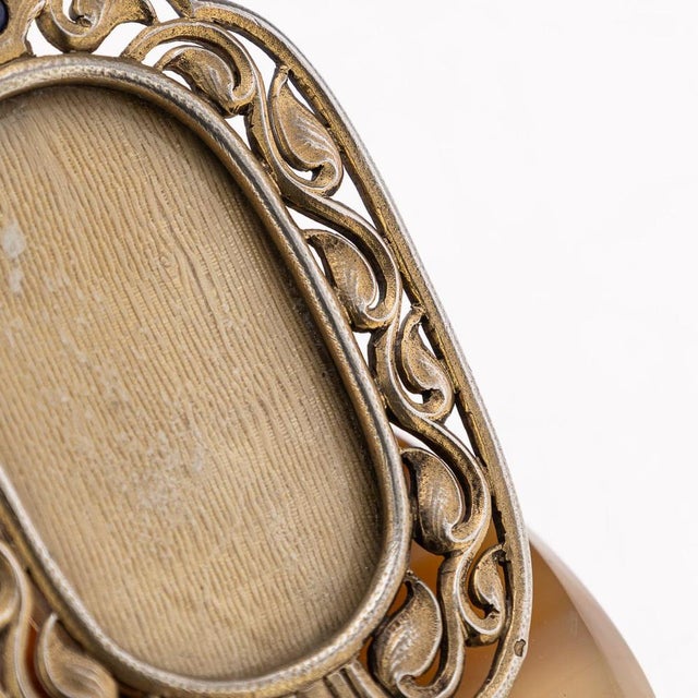 Antique French Gilt Silver Photograph Frame on Agate Base, 1890s For Sale - Image 12 of 15