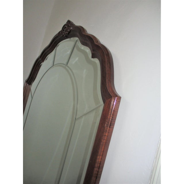 Sienna 1950s Vintage Chippendale Style Carved Mahogany Floor Mirror With Marble-Top Console Table For Sale - Image 8 of 10