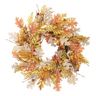 Harvest Oak Leaf Wreath 24"D For Sale