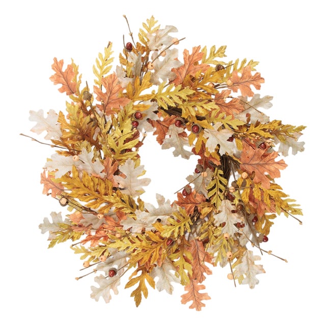 Harvest Oak Leaf Wreath 24"D For Sale