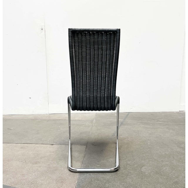 Gray German Gray B25 Cantilever Chairs with Leather Cushions from Tecta, Set of 4 For Sale - Image 8 of 18