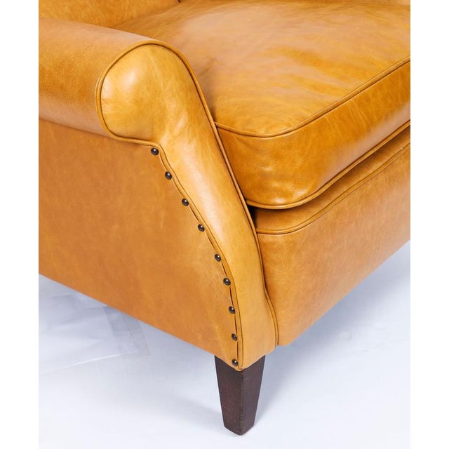 Antique English Art Deco Club Leather Chair, 1930s For Sale - Image 11 of 14
