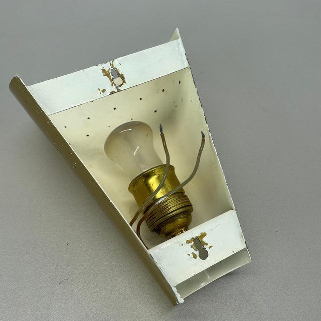 Brass Hole Pattern Theatre Wall Light in the style of Stilnovo, Italy, 1950s For Sale - Image 15 of 17