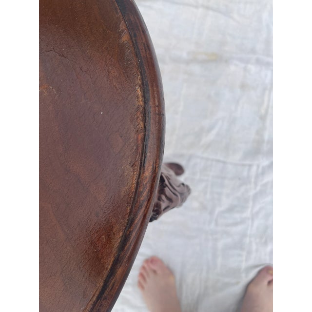 1930s Wooden Queen Anne Style Oval Side Table For Sale - Image 10 of 16
