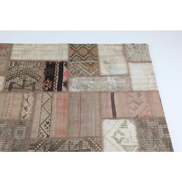 Modern Patchwork Kilim Rug Made From Vintage Anatolian Tribal Arts - 5' 6'' X 7' 7'' For Sale - Image 9 of 9