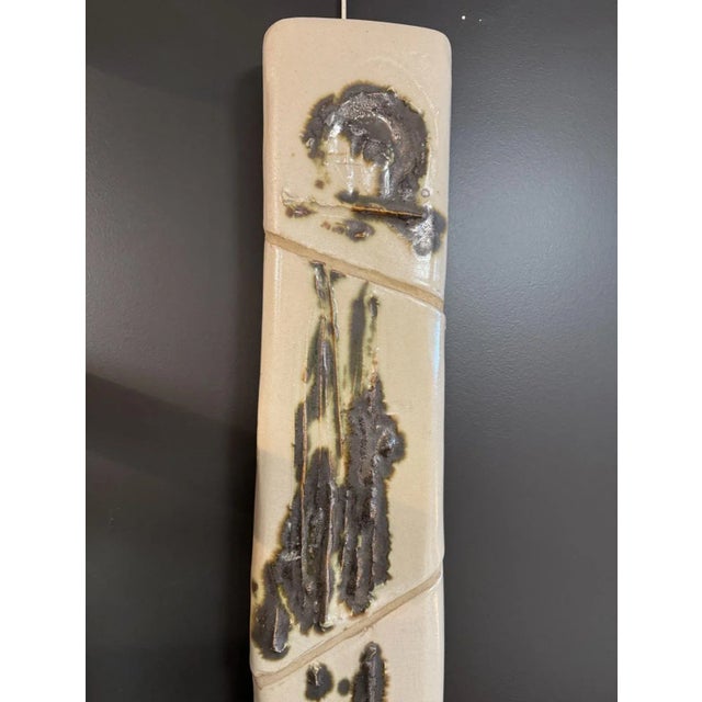 Abstract Ceramic Wall Sculpture, Cetadon Enamel, 1980s For Sale - Image 4 of 6