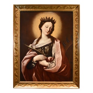 Workshop of Guido Reni, Saint Catherine of Alexandria, 1650, Oil on Canvas, Framed For Sale