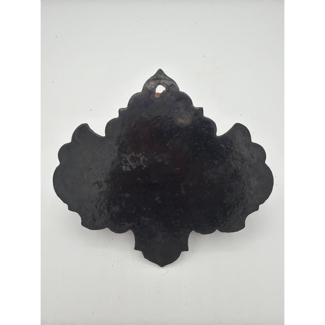 Late 19th Century A Wall Mointed Victorian Chinoiserie or Japanese Pipe Rack in Black. Lacquer For Sale - Image 4 of 5