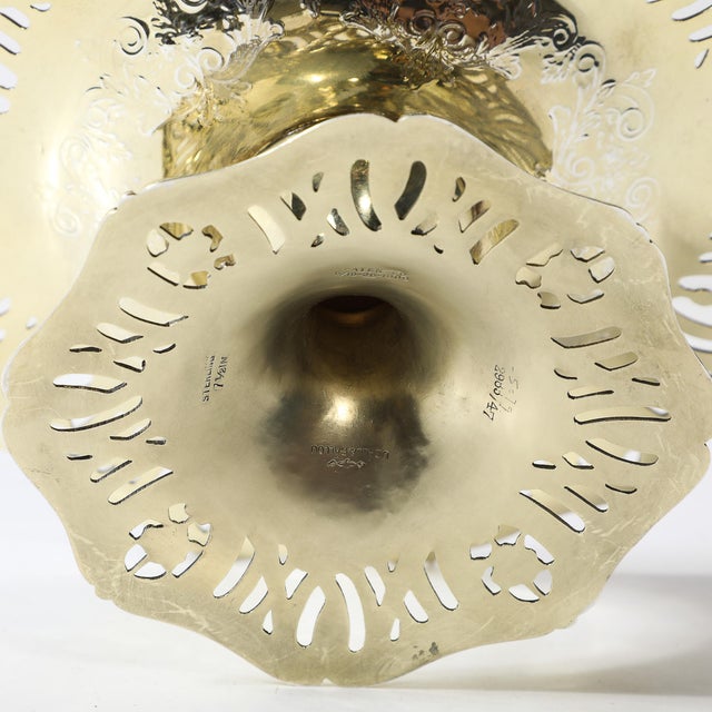 1900s Aesthetic Movement Sterling Silver & Gold Washed Taza Signed Hardy & Hayes Co. For Sale - Image 4 of 18