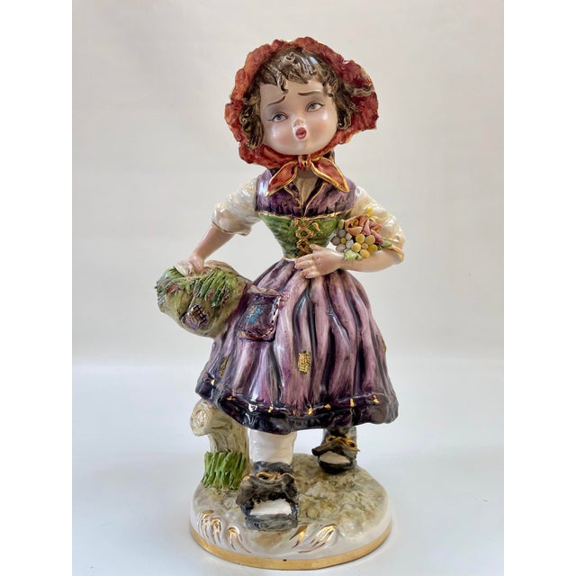 Large Vintage Italian Capodimonte Hand-Made Porcelain Figurine For Sale - Image 11 of 11