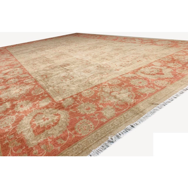 Textile Vintage Circa 1960 Subdued Agra Design Rug 13ft 6in X 21ft 9in For Sale - Image 7 of 10