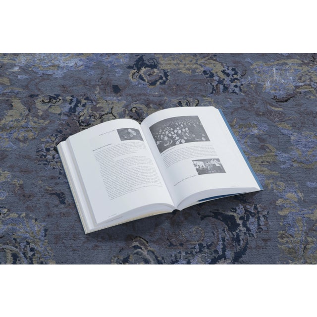 Blue Rug & Kilim’s Distressed Modern Runner With Abstract Florals in Muted Blue & Green For Sale - Image 8 of 10