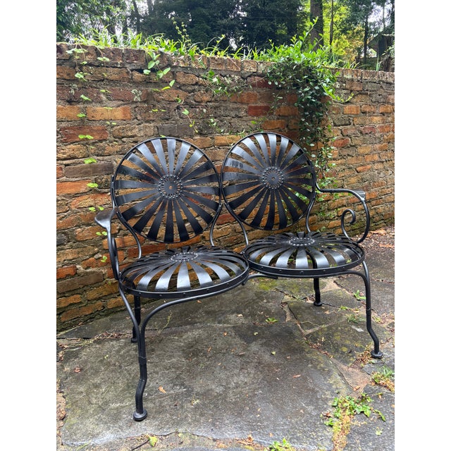 Mediterranean Francois Carre Style Petite Loveseat for Garden For Sale - Image 3 of 10