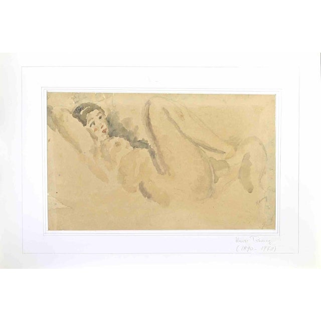Modern Henry Ramey, Reclining Nude, Mixed Media Drawing, Early 20th Century For Sale - Image 3 of 3