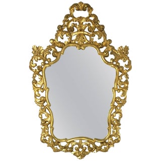 19th French Empire Period Carved Gilt Wood Rectangular Mirror For Sale