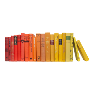 Decorative Books - Vintage Sunset Ombré Books - Red and Orange Books By The Foot