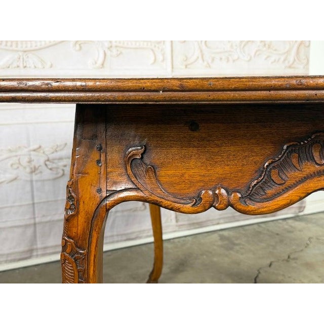 Antique French Louis XV Coffee Table, Solid Oak, Circa 1890 For Sale - Image 11 of 13