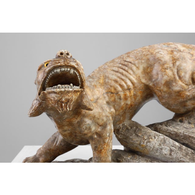 1960s Belgian Artist, Large Statue of a Lynx, 1960s, Marble For Sale - Image 5 of 12